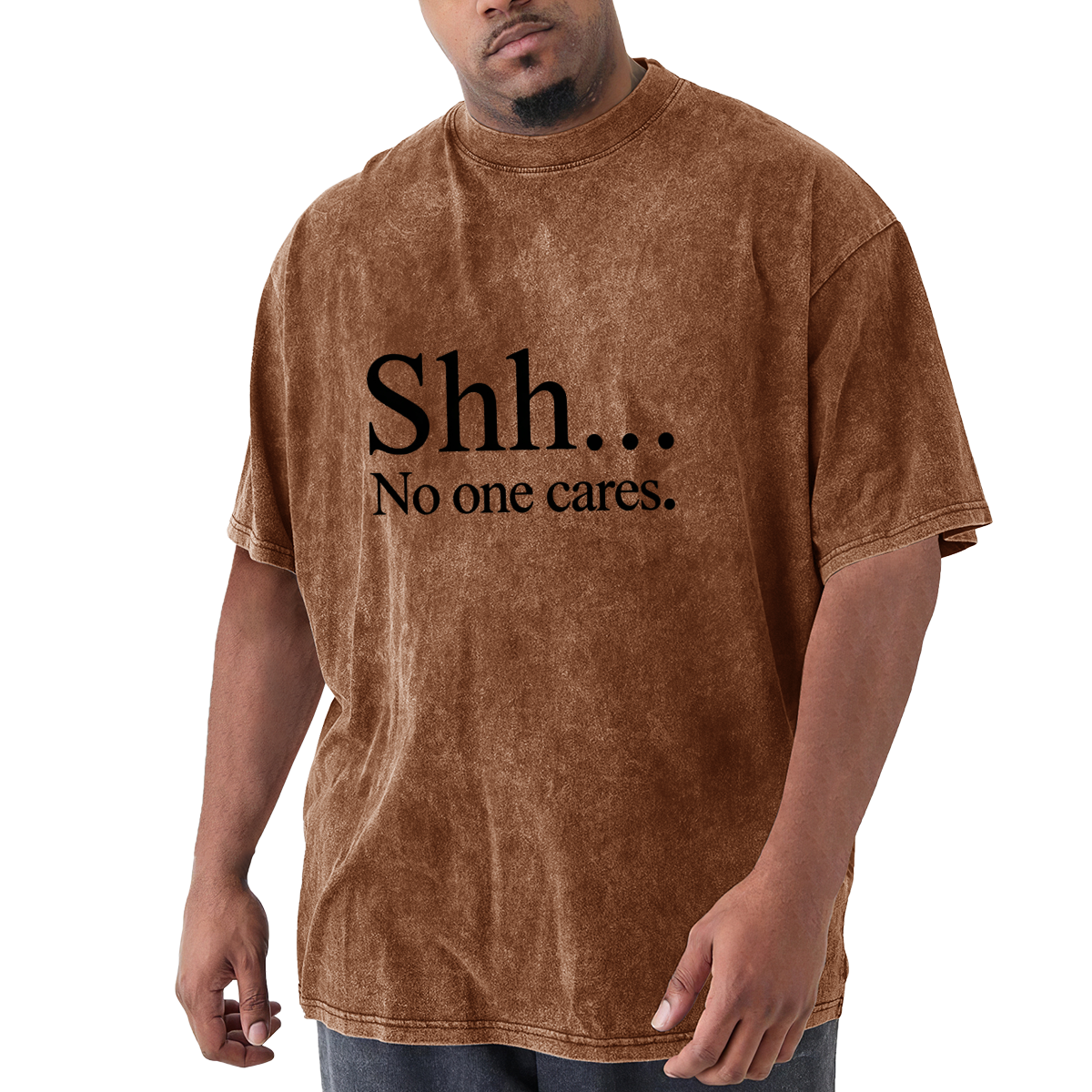 Shh... No One Cares Black Minimal Text