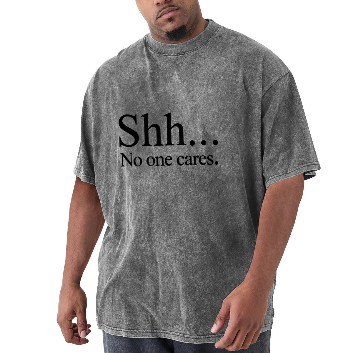 Shh... No One Cares Black Minimal Text