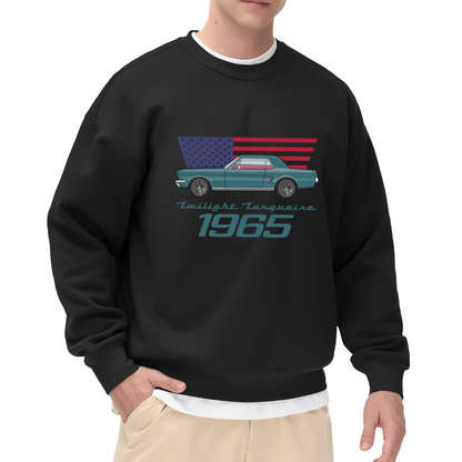 1965 Twilight Turquoise Classic Mustang Vintage Car Crewneck Sweatshirt