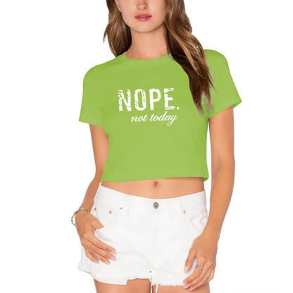 NOPE Not Today Vintage Distressed Black Crop Top ¨C Sassy Anti-Mood Statement Women Tee