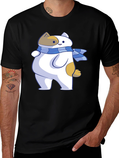 Cartoon Cat T-Shirt - Unisex Black Tee