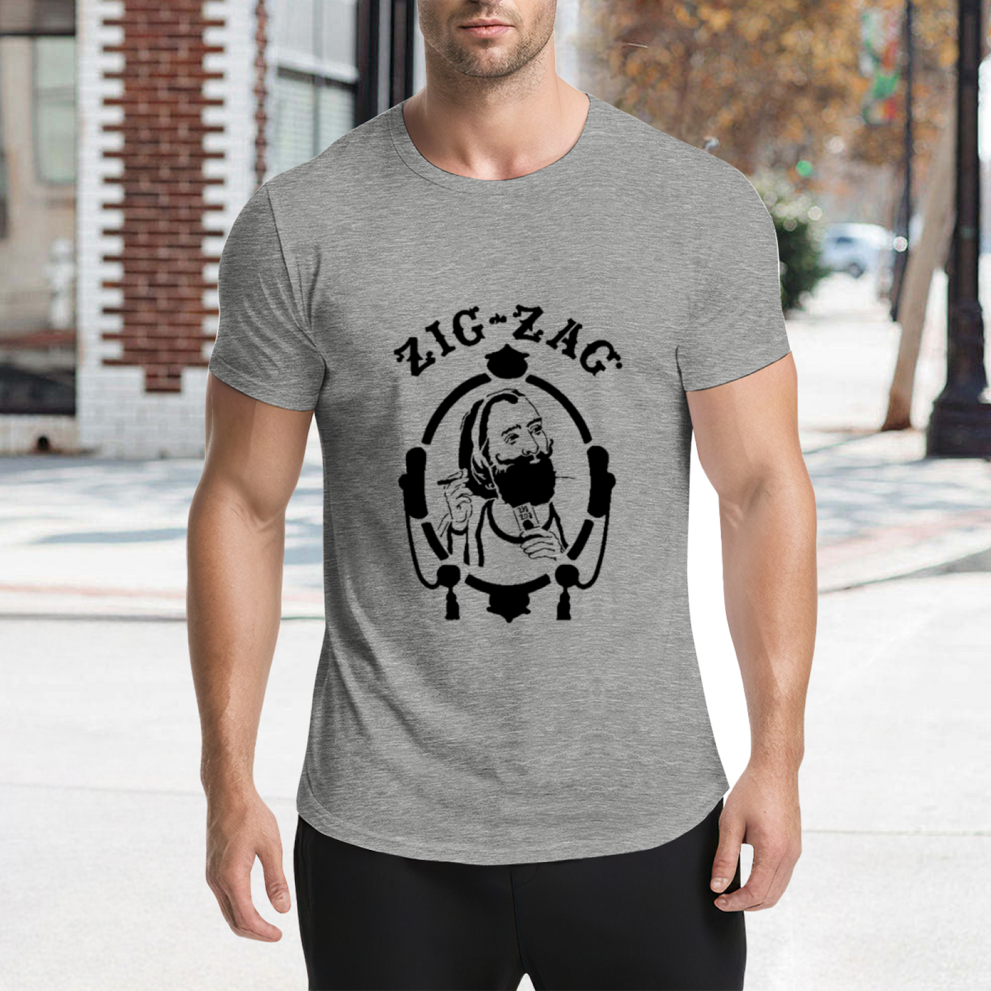 Zig-Zag Rolling Papers Classic Vintage Portrait Grey Tee
