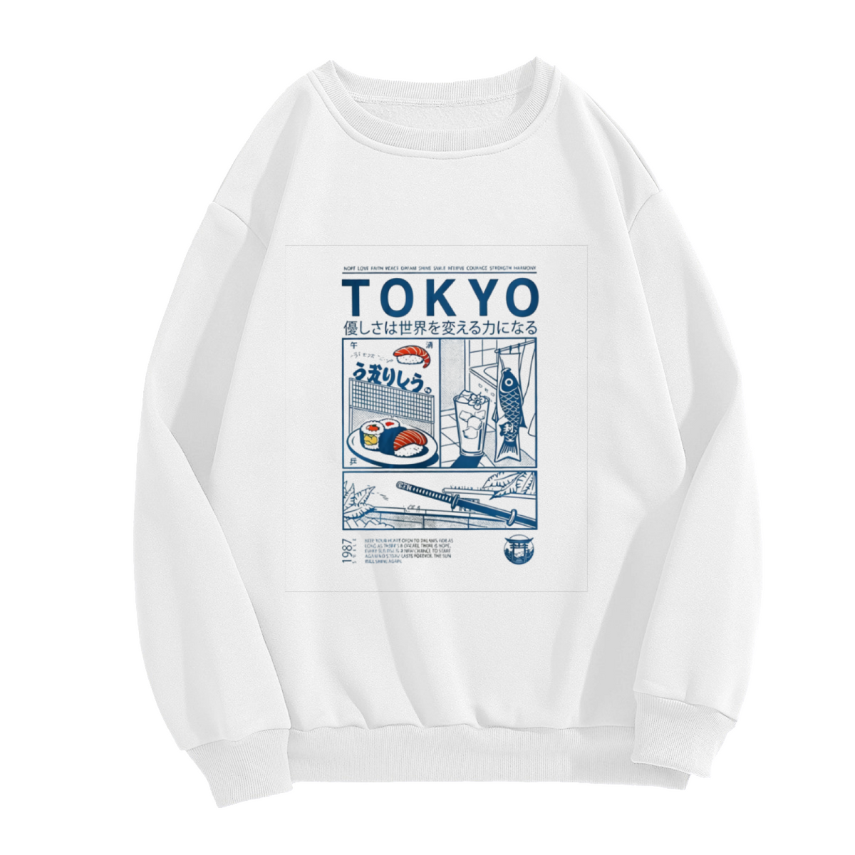 Retro Tokyo Japanese Comic Art Graphic Crewneck Sweatshirt