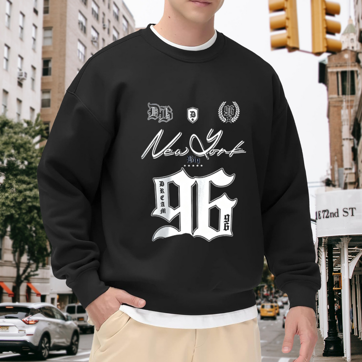 Gothic New York 96 Vintage Streetwear Crew Sweatshirt