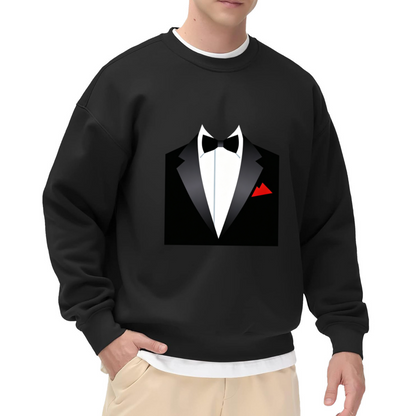 Fake Tuxedo Bow Tie Funny Graphic Crewneck