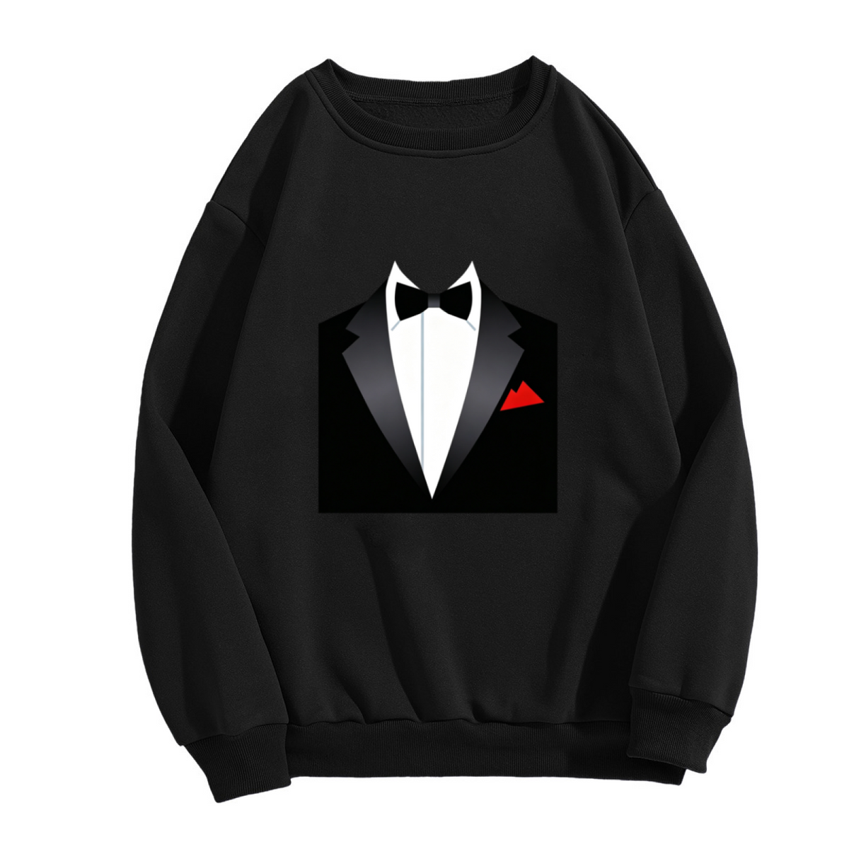Fake Tuxedo Bow Tie Funny Graphic Crewneck