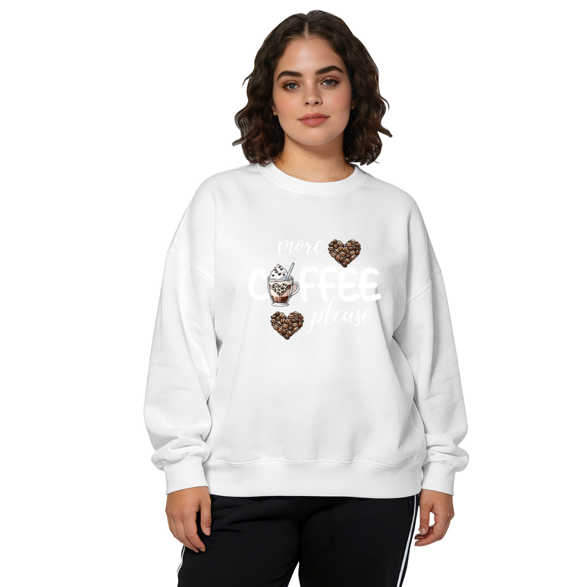 Casual More Please Slogan Stylish Crewneck Sweatshirt