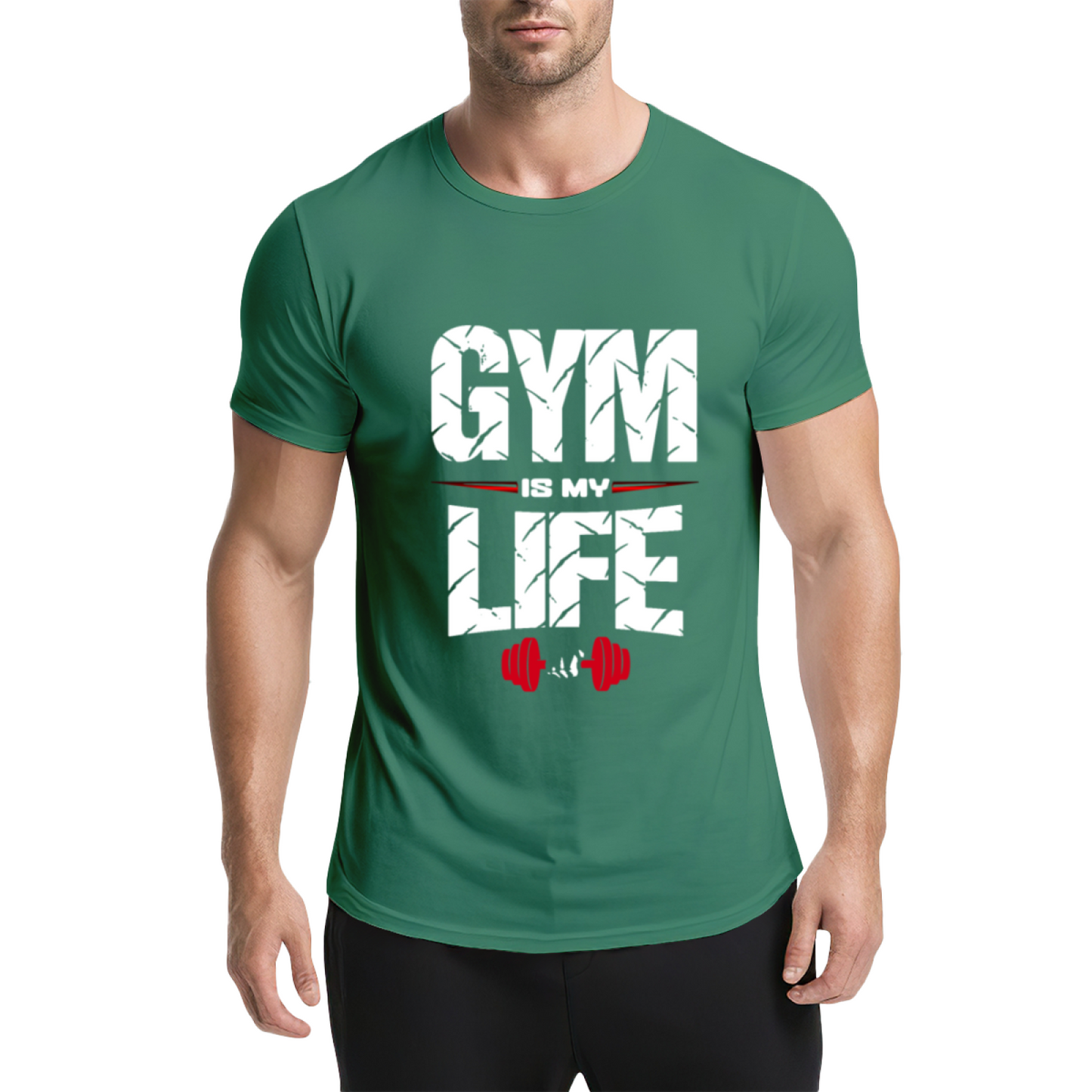 Gym Is My Life Dumbbell Fitness Motivational T-Shirt
