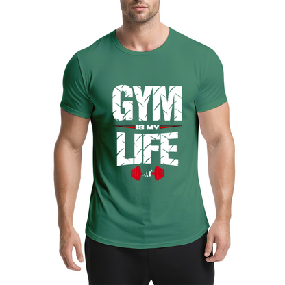 Gym Is My Life Dumbbell Fitness Motivational T-Shirt