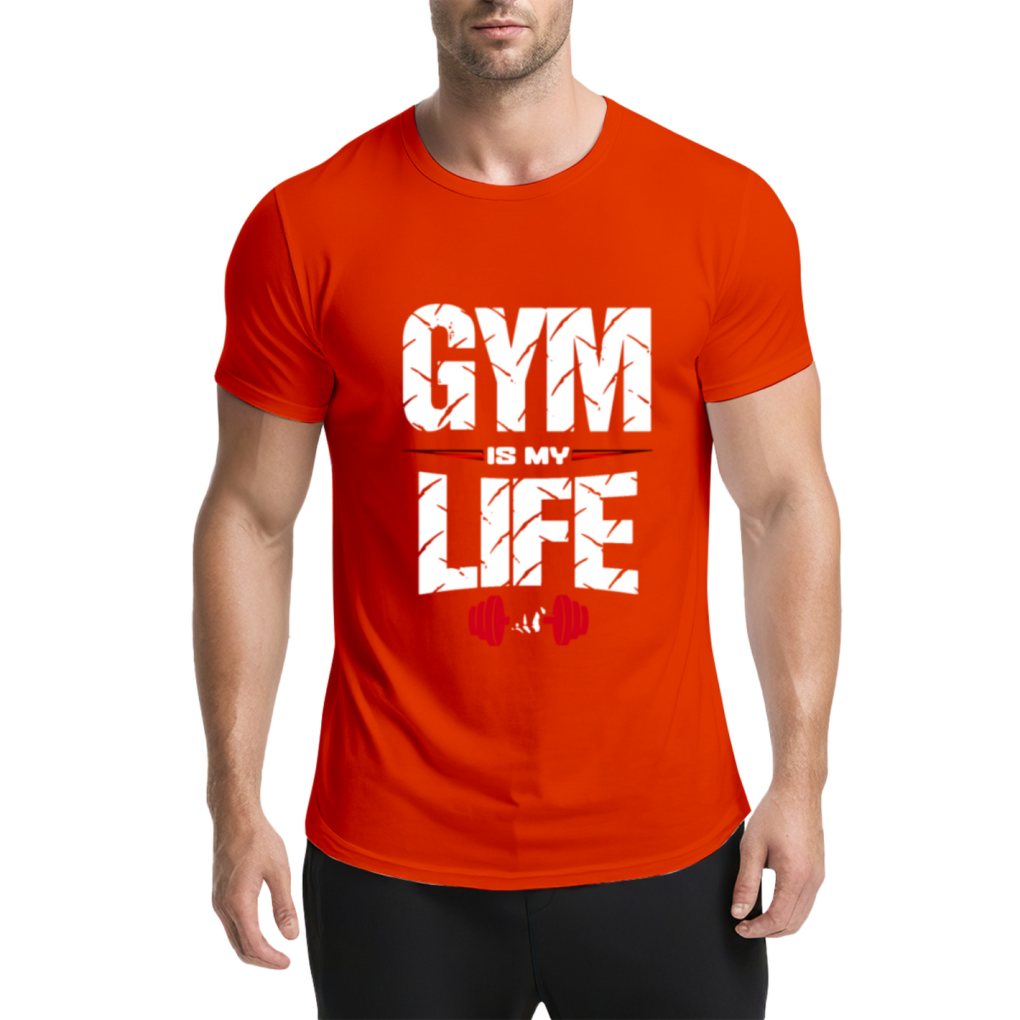 Gym Is My Life Dumbbell Fitness Motivational T-Shirt