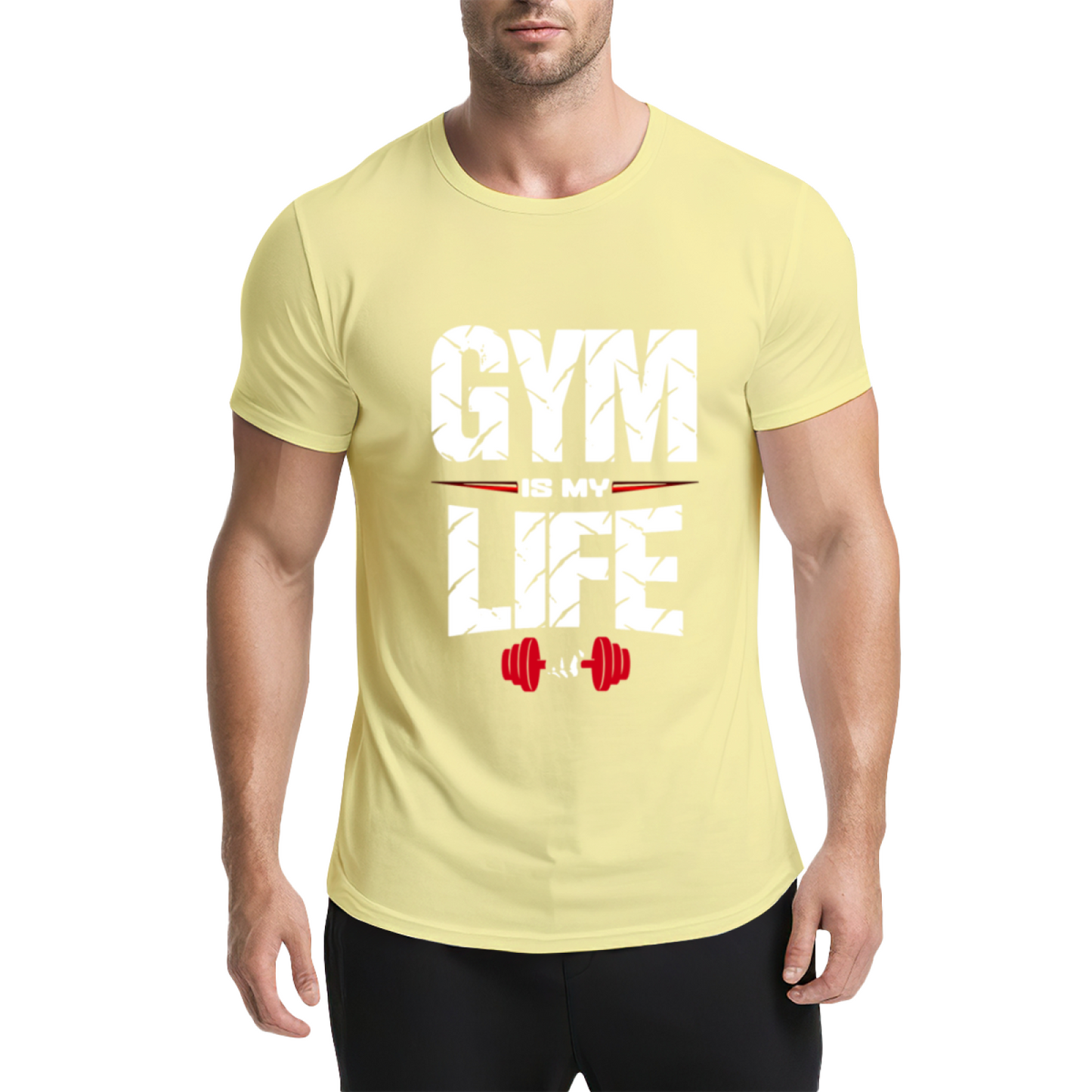 Gym Is My Life Dumbbell Fitness Motivational T-Shirt