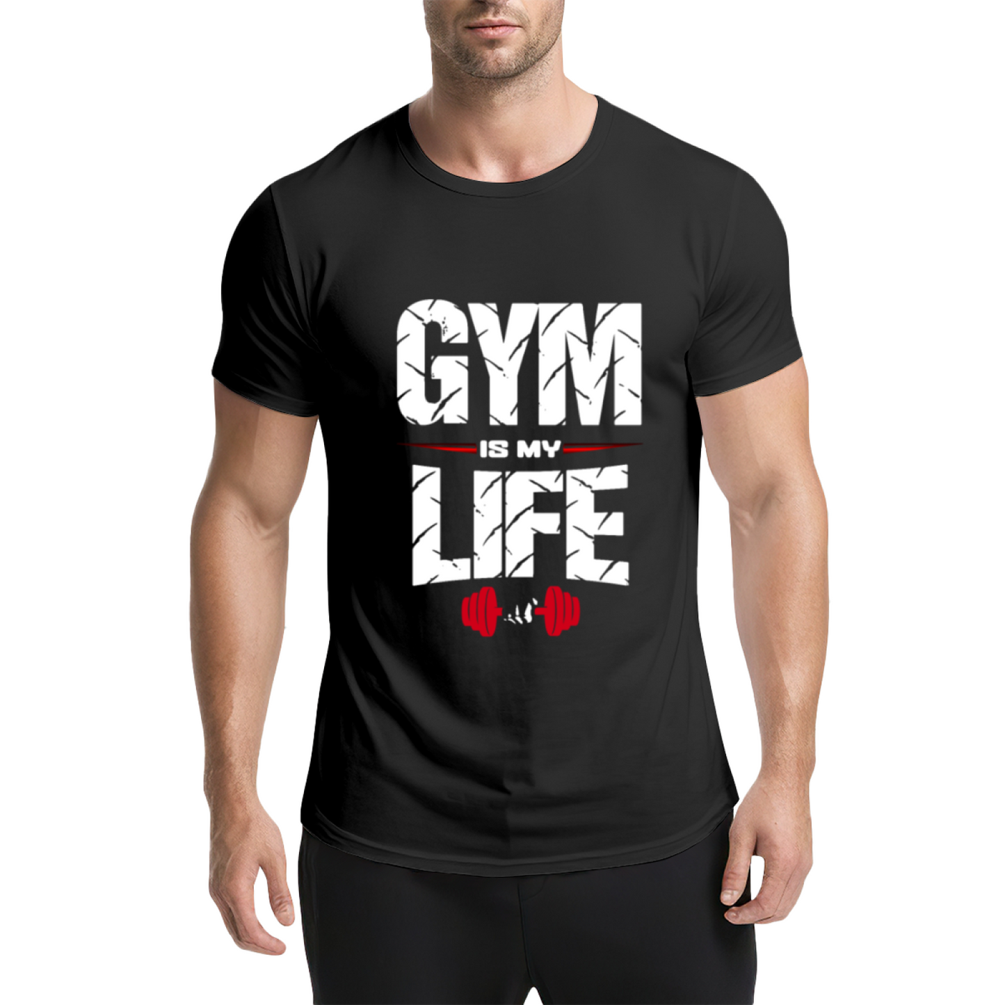 Gym Is My Life Dumbbell Fitness Motivational T-Shirt