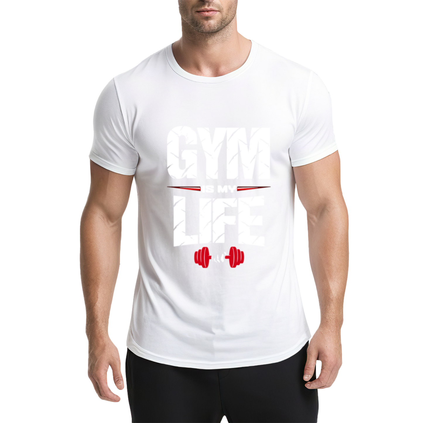 Gym Is My Life Dumbbell Fitness Motivational T-Shirt