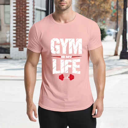 Gym Is My Life Dumbbell Fitness Motivational T-Shirt