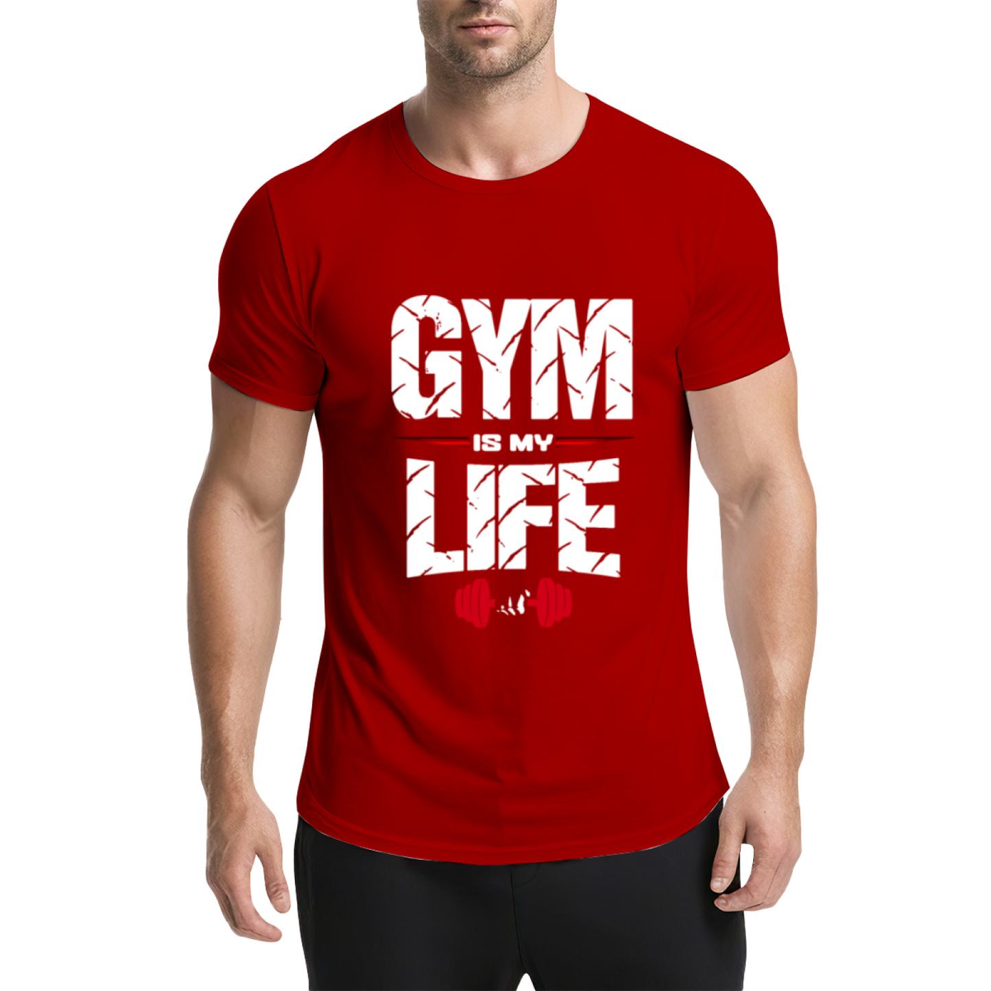Gym Is My Life Dumbbell Fitness Motivational T-Shirt