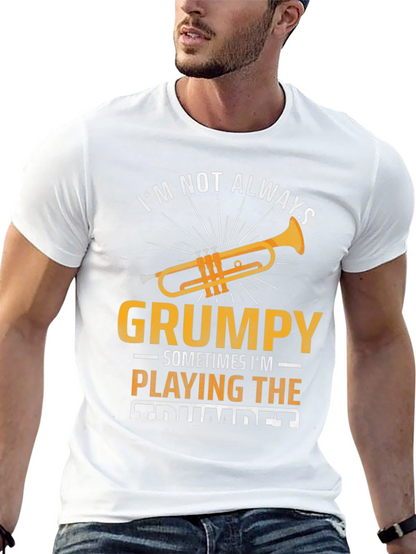 Grumpy Trumpet Player Graphic T-Shirt - Music Lover Tee