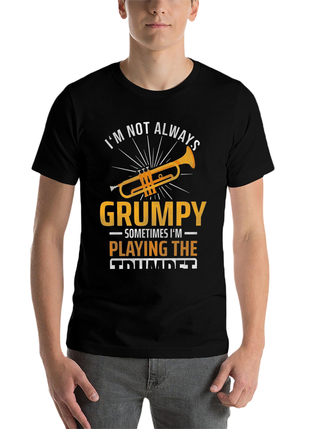 Grumpy Trumpet Player Graphic T-Shirt - Music Lover Tee