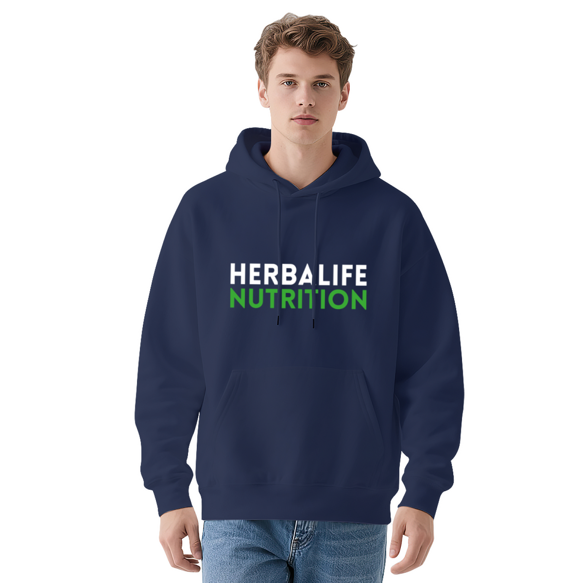 Herbalife Nutrition Text Print Gray Hoodie, Lightweight Comfort Casual Top