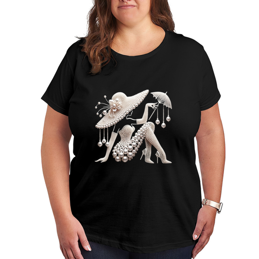 Vintage Pearl Elegant Lady Retro Fashion T-Shirt