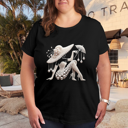 Vintage Pearl Elegant Lady Retro Fashion T-Shirt