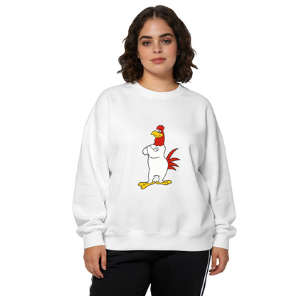 Cool Cartoon Rooster Graphic Crewneck Sweatshirt