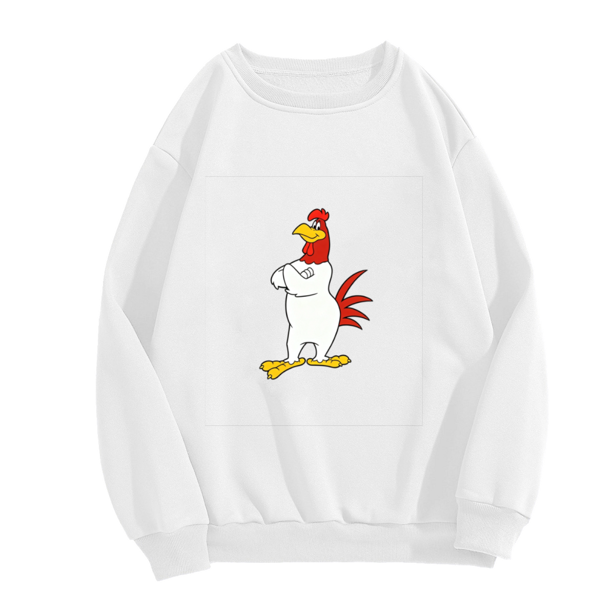 Cool Cartoon Rooster Graphic Crewneck Sweatshirt
