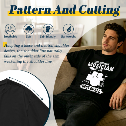 Men's Vintage Drum Kit This Awesome Musician Graphic T-Shirt