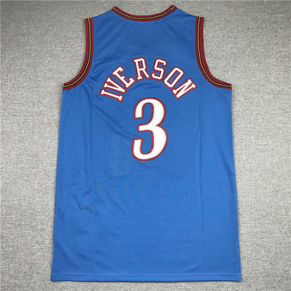 Men's Philadelphia 76ers Allen Iverson #3 Blue Swingman Jerseys