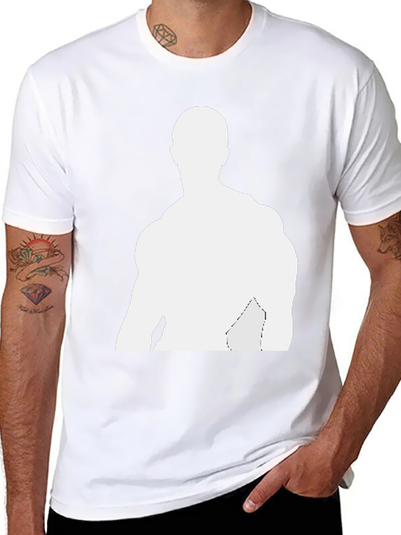 Mens Black T-Shirt - Graphic Silhouette Tee
