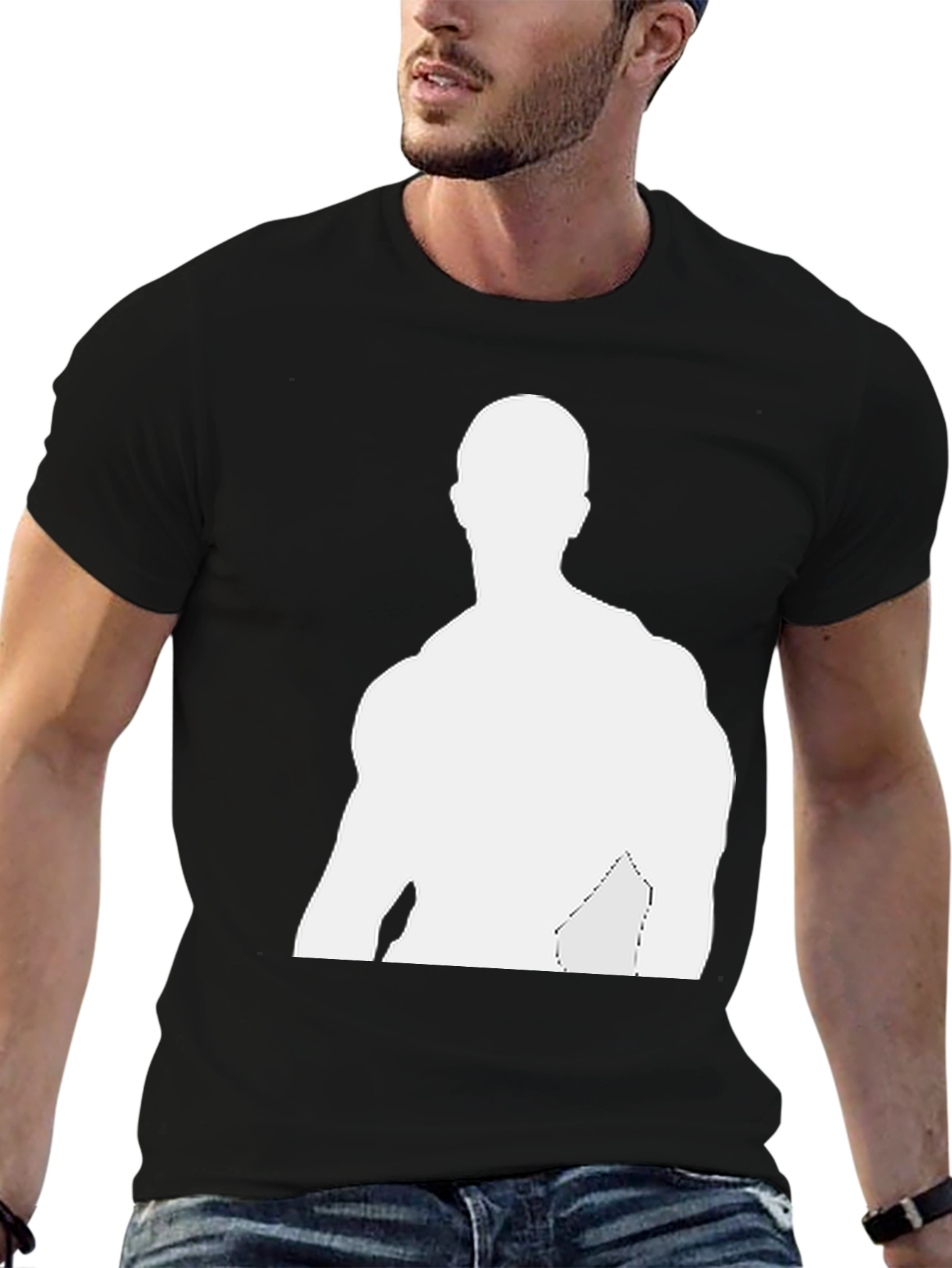 Mens Black T-Shirt - Graphic Silhouette Tee