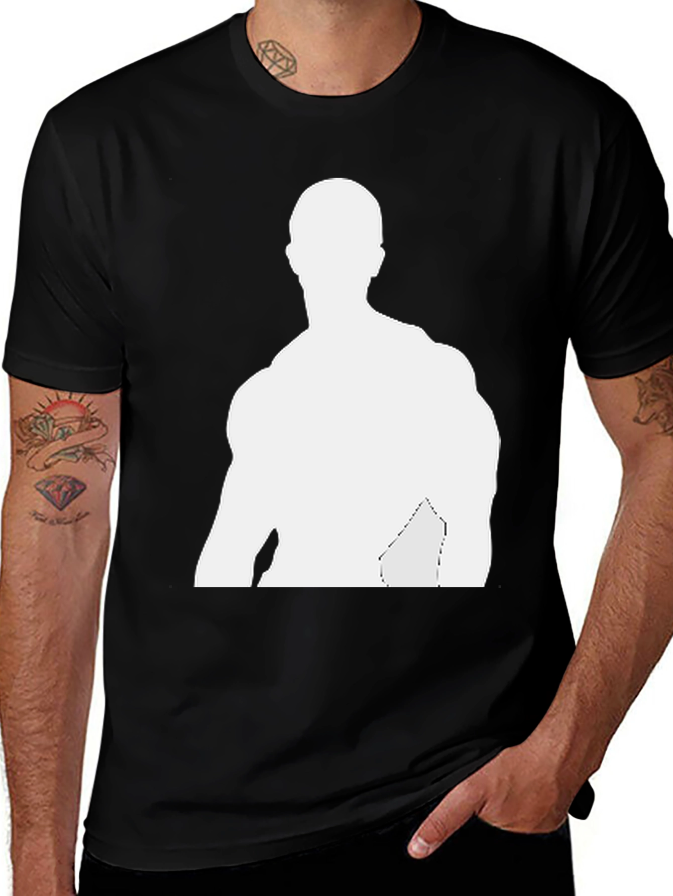 Mens Black T-Shirt - Graphic Silhouette Tee