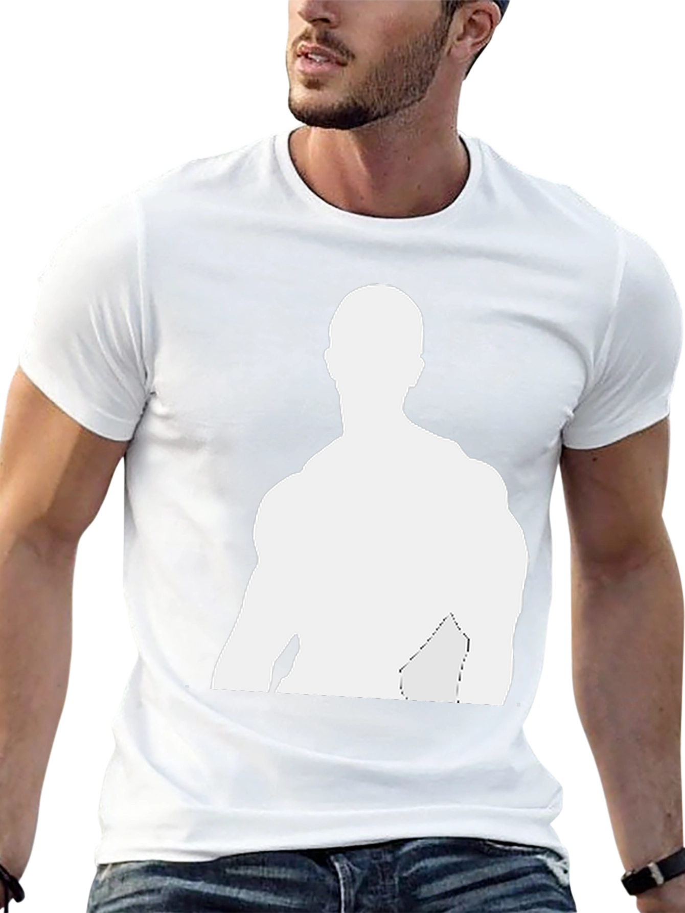 Mens Black T-Shirt - Graphic Silhouette Tee