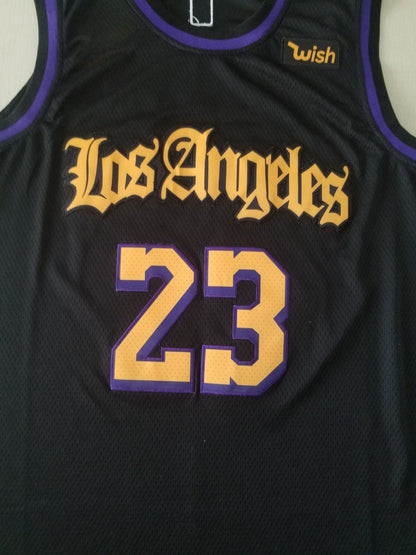 Men's Los Angeles Lakers LeBron James #23 Black Swingman Jerseys