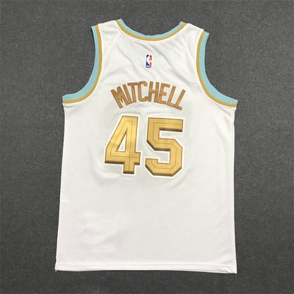 Men's Cleveland Cavaliers Donovan Mitchell #45 The Land White City Edition Jerseys