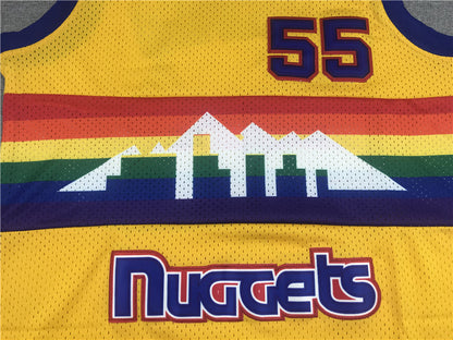 Men's Denver Nuggets Dikembe Mutombo 1991-92 Yellow Hardwood Classics Swingman Jerseys