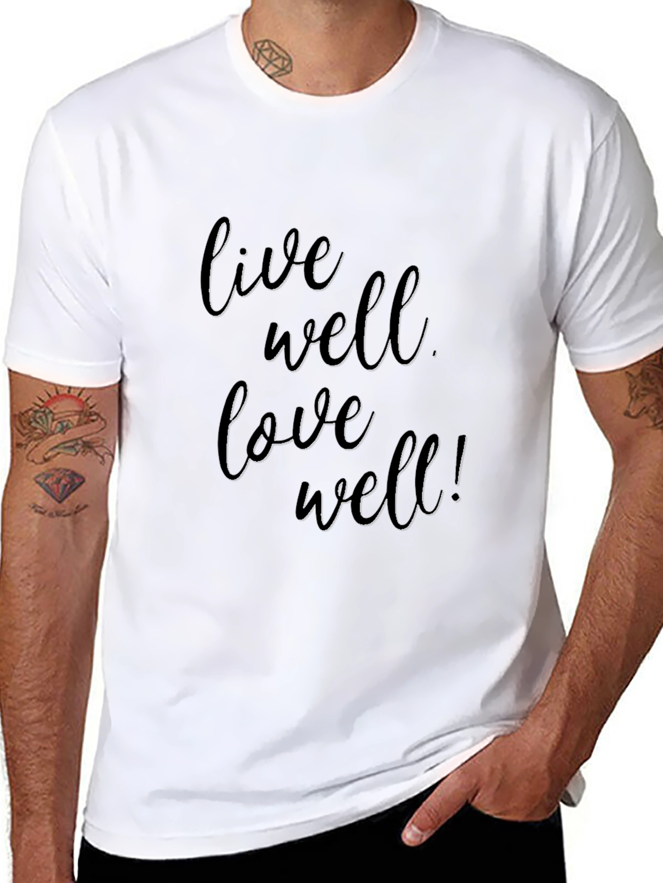 Live Well Love Well Black Graphic Tee