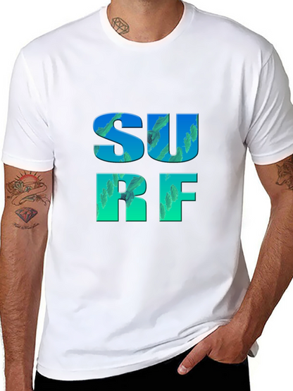 Surf Graphic Tee - Black Cotton T-Shirt