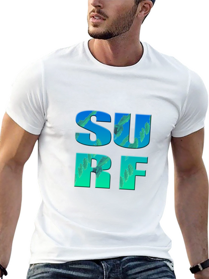 Surf Graphic Tee - Black Cotton T-Shirt