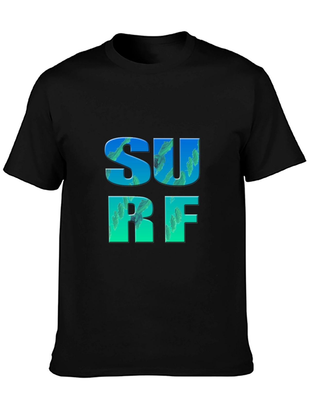 Surf Graphic Tee - Black Cotton T-Shirt
