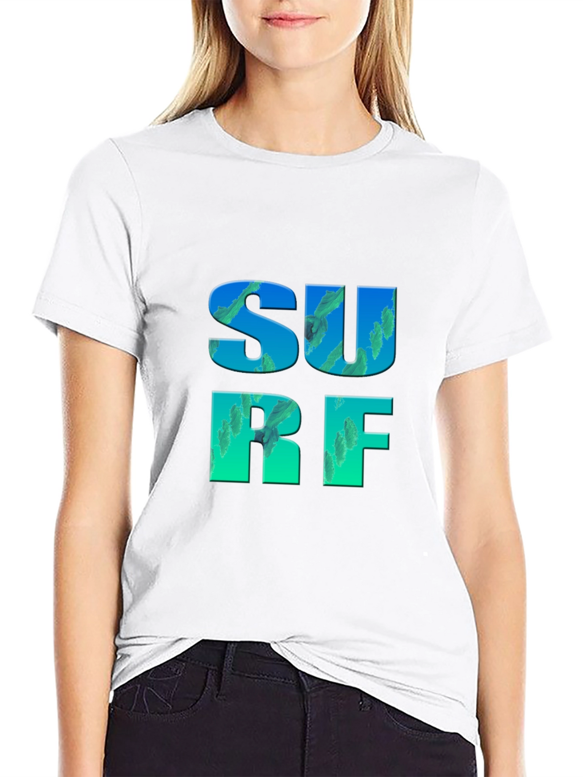 Surf Graphic Tee - Black Cotton T-Shirt