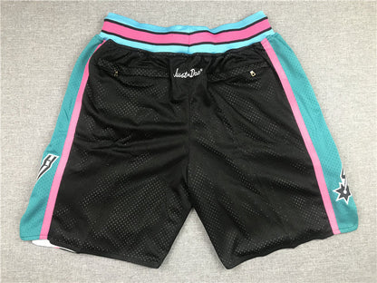 Men's San Antonio Spurs Black Hardwood Classics Basketball Shorts1