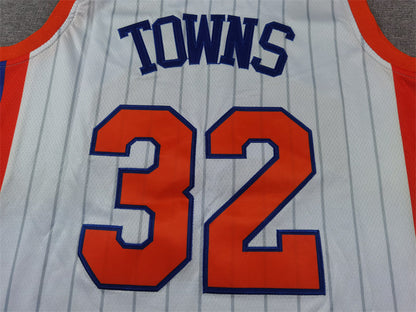 Men's New York Knicks Karl-Anthony Towns #32 White 2024/25 Swingman Player Jerseys - City Edition