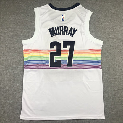 Men's Denver Nuggets Jamal Murray #27 NBA White Player Jerseys