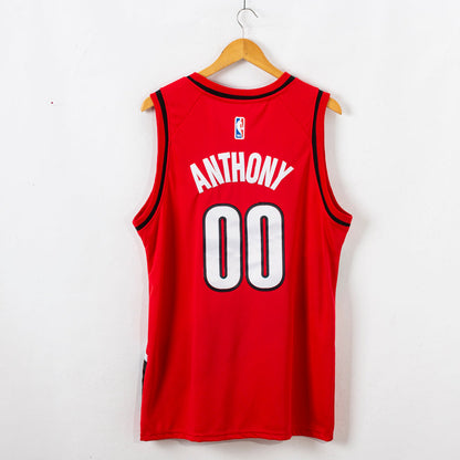 Men's Portland Trail Blazers Carmelo Anthony #00 Red Swingman Jerseys