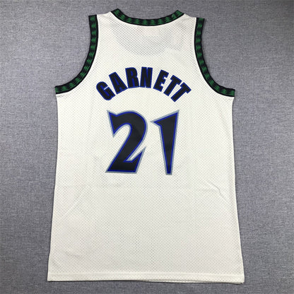 Men's Minnesota Timberwolves Kevin Garnett #21 Cream Hardwood Classics Swingman Jerseys