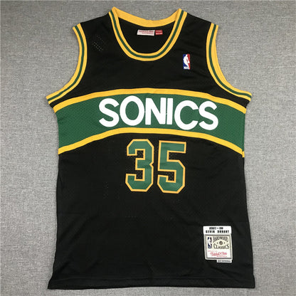 Men's Seattle Supersonics Kevin Durant #35 Black Throwback Swingman Jersey
