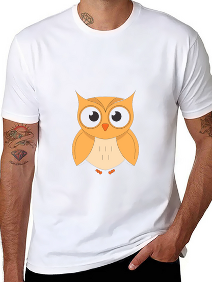 Owl Graphic T-Shirt - Black Cotton Blend