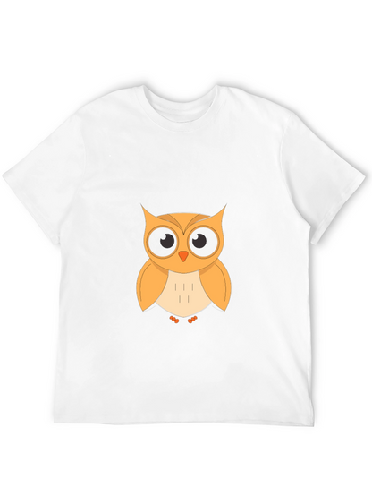 Owl Graphic T-Shirt - Black Cotton Blend