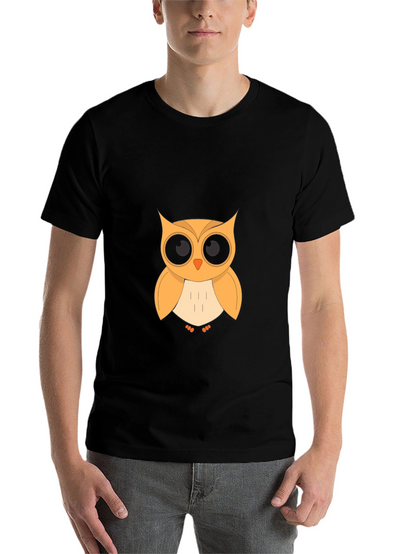Owl Graphic T-Shirt - Black Cotton Blend