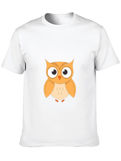 Owl Graphic T-Shirt - Black Cotton Blend